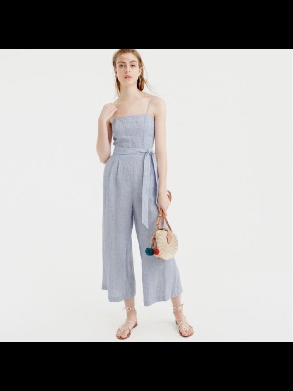 NWOT J. Crew Striped Linen Jumpsuit (00P)